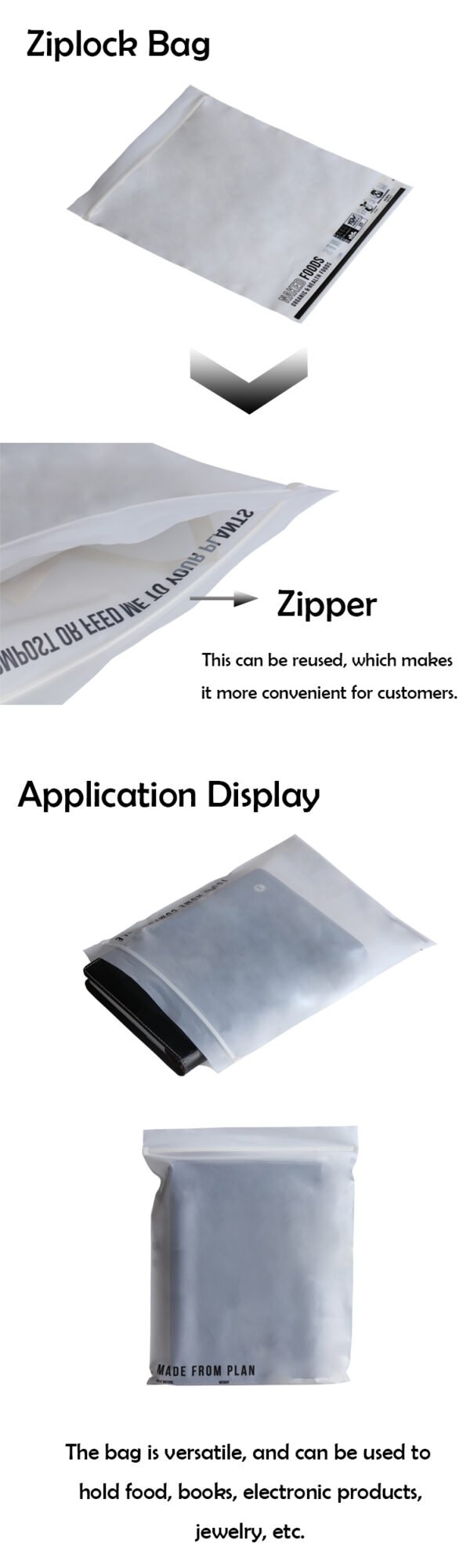 Compostable Zip Lock Packaging Bags